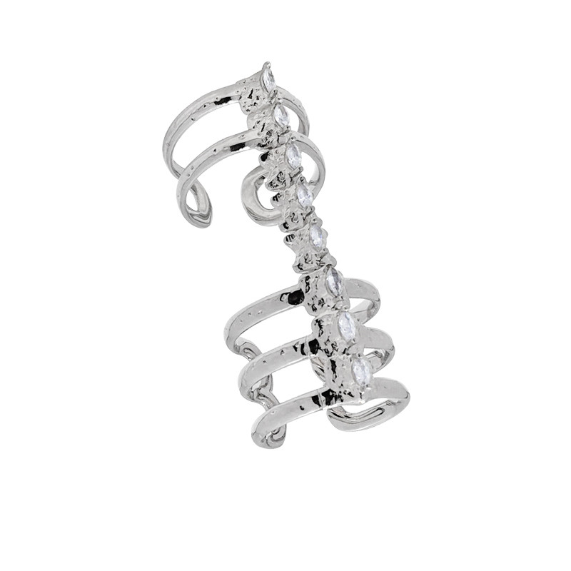 

Diamond-Encrusted Spine Bone Ring Niche High-End Movable Opening Men And Women Hip-Hop Street All-Match Jewelry Accessories