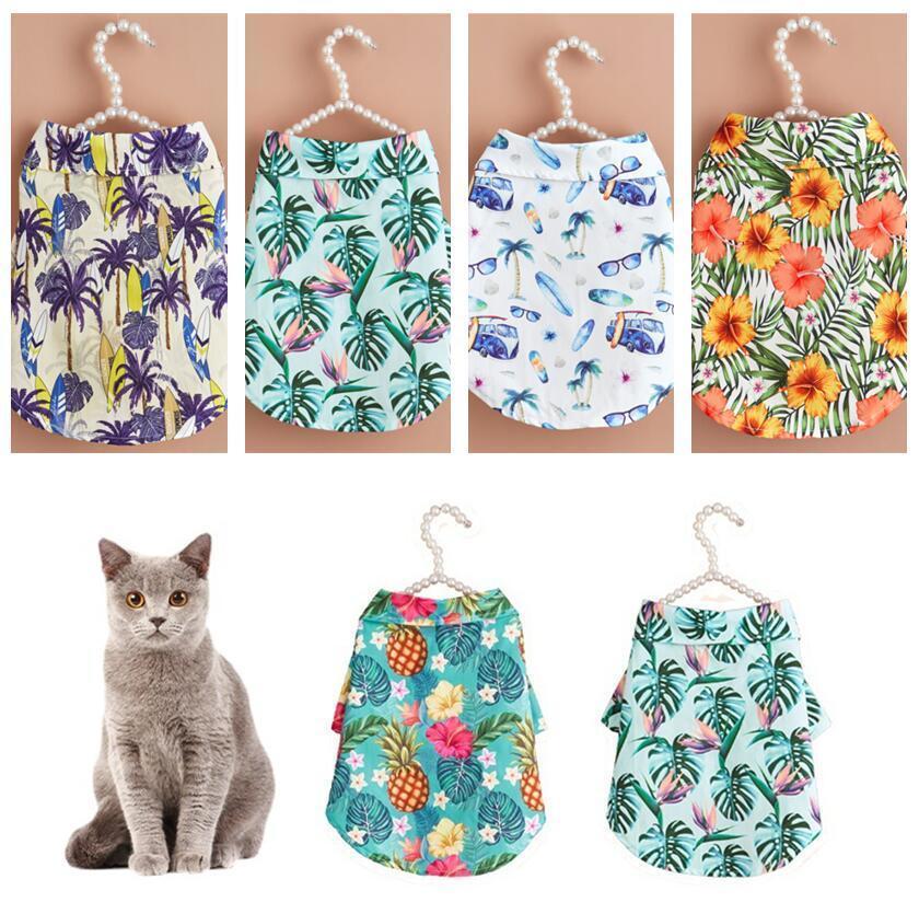 

Pet clothing new summer dog cat general beach casual shirt tropical sunscreen, Beach casual printed shirt