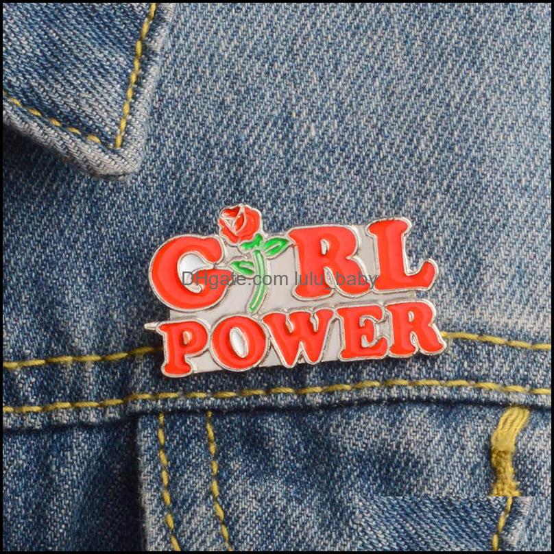 

Pins Brooches Jewelry Girl Women Power Enamel Pin Feminism Brooch Feminist Badge Denim Jeans Lapel Clothes Cap Bag Creative Gift Girls Drop