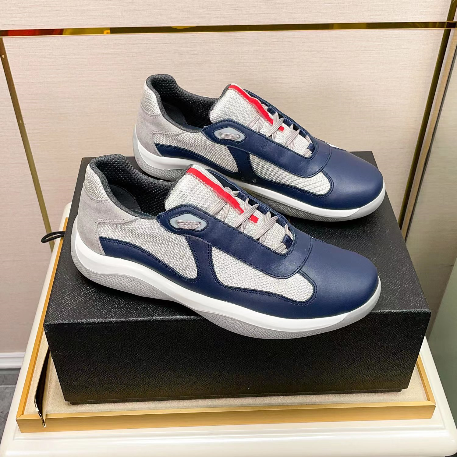 

Trend Brand Men Casual Sports Shoes Hot Selling Top-level Quality Calfskin Mesh Stitching Breathable Low-top Thick Soled Running Shoe Man Luxury Designer Sneakers, Color2