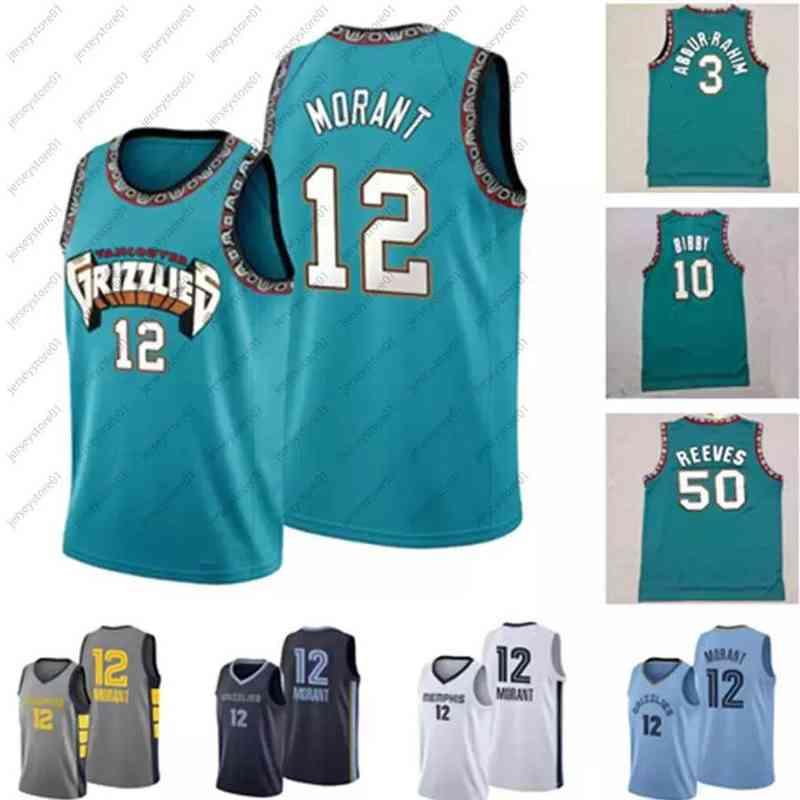 

Ja 12 Morant Mike 10 Bibby Basketball Jersey Shareef 3 Abdur-Rahim 50 Reeves Jerseys Retro Green Mens Shirt''nba'', As shown in illustration