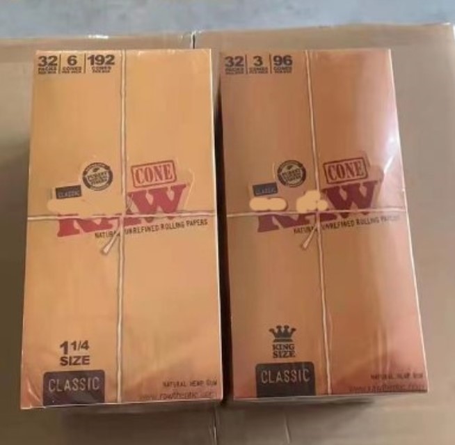 

Electronic Cigarettes raw material Rolling cone Organic Healthy Pre -rolled Cone Joint Brown Rolled Cones 32 pack in a box