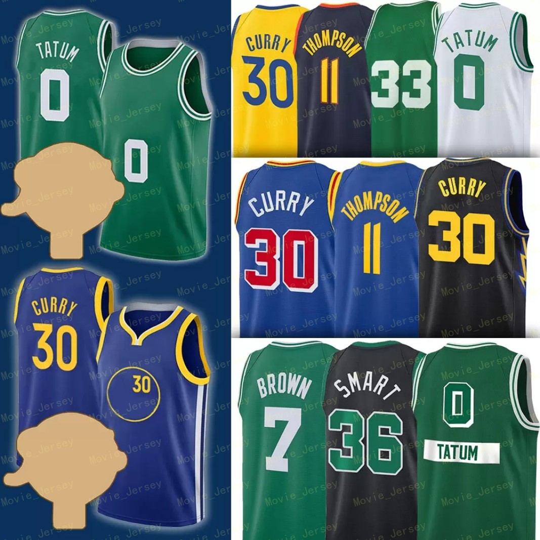 

30 Stephen 0 Jayson Curry Tatum Jersey Golden State''Warriors''Basketball Boston''Celtics''7 Jaylen 11 Klay Brown Thompson, Men+patch