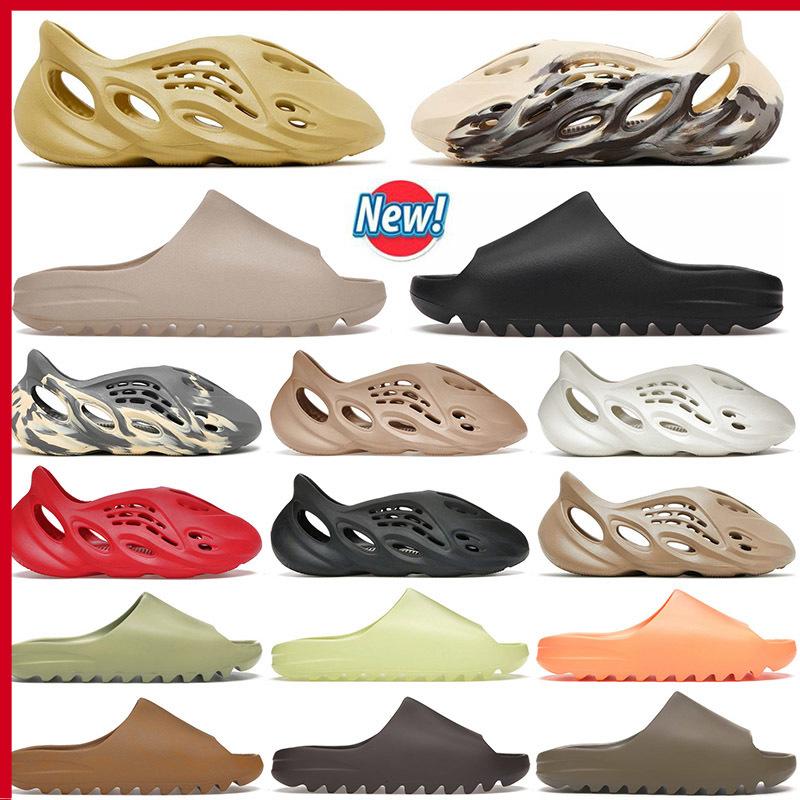 

2022 Designer Mens Women Kids Slippers Slides Size Us 13 Sulfur Cream Clay Pure Bone Glow Green Ochre Men Foam Slide Runner Luxurys Outdoor, C20 pure kid (2)