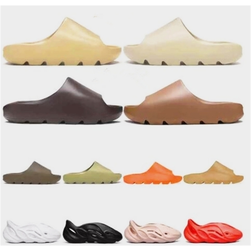 

slides yeezies kanyes foam slippers rubber y/yz/z Men 2022 Women Desert Sand Beige Pure Earth Brown Bone Triple White Black Outdoor Sl OFP, As pic