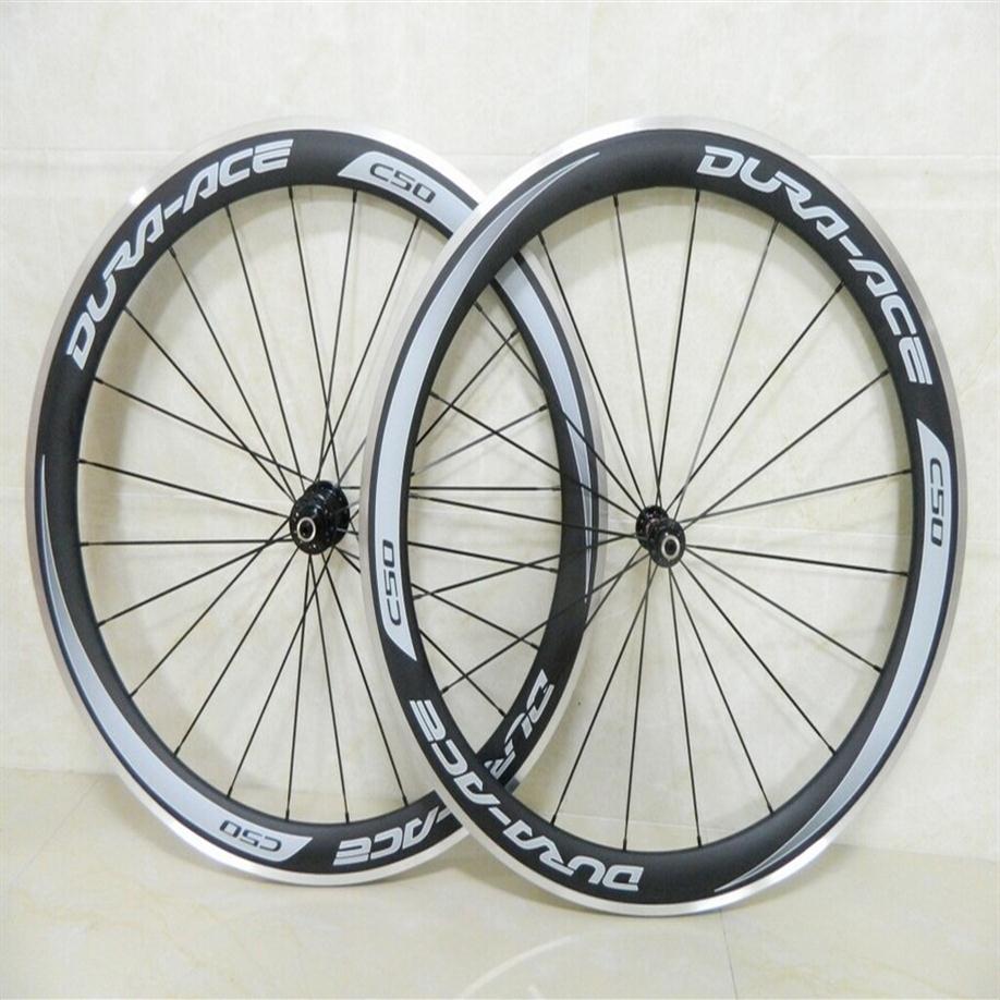 

s Dura ace C50 carbon bike wheels 50MM full carbon wheelsets Aluminium alloy brake surface edge carbon wheel277L