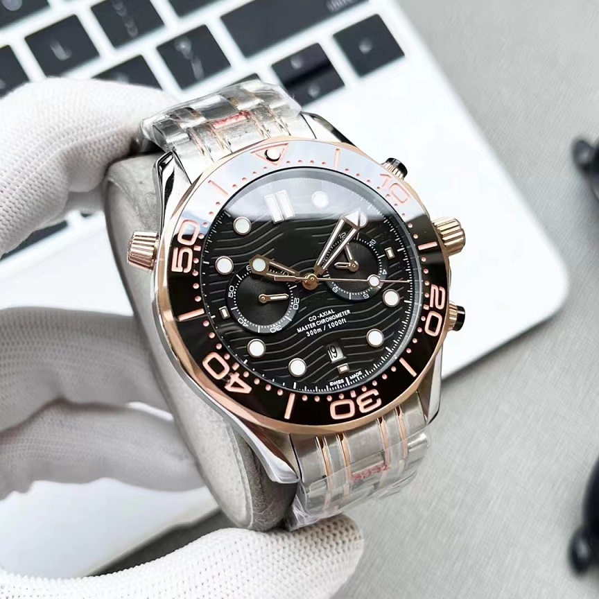 

44mm Men's Mechanical Watch Equipped with9900 High Quality Movement Automatic Winding Operation Deep Waterproof Gold Stainless Steel Watch