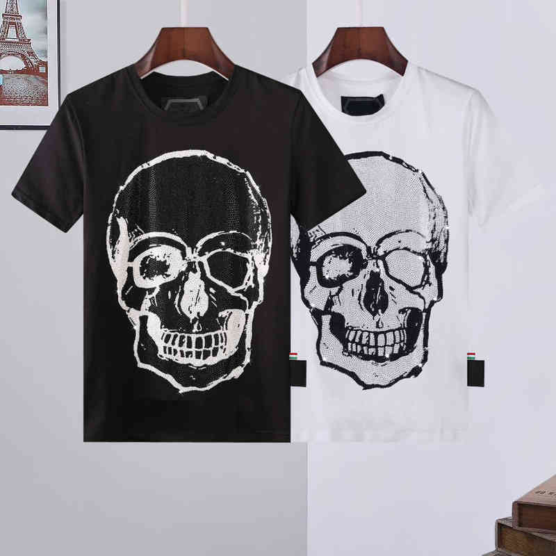 

Phillip Plain PP designer Mens Skull Diamond t shirts Short sleeve Brand Spring and Summer high O-Neck Quality Skulls TShirt tees 04