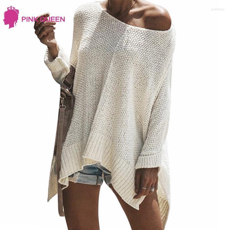 

Women' Sweaters Autumn Off Shoulder Split Knitted Pullover Sweater Women Vest Long Sleeve Ladies Pullovers Soft Elastic Pull Femme Jemi22, Beige