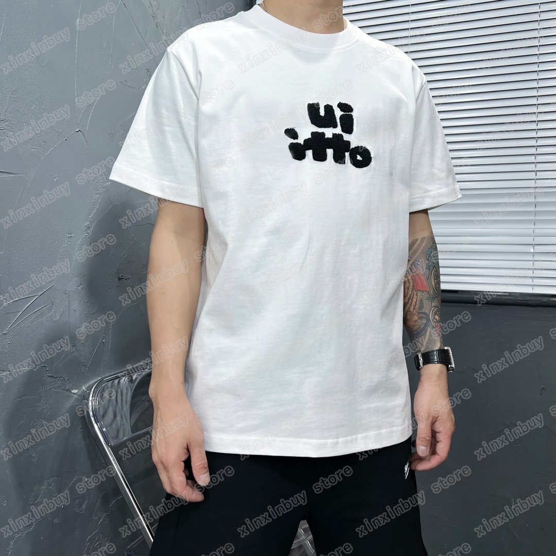 

22ss Men Women Designers t shirts tee Towel embroidery letter short sleeve Man Crew Neck paris Streetwear white black xinxinbuy XS-L
