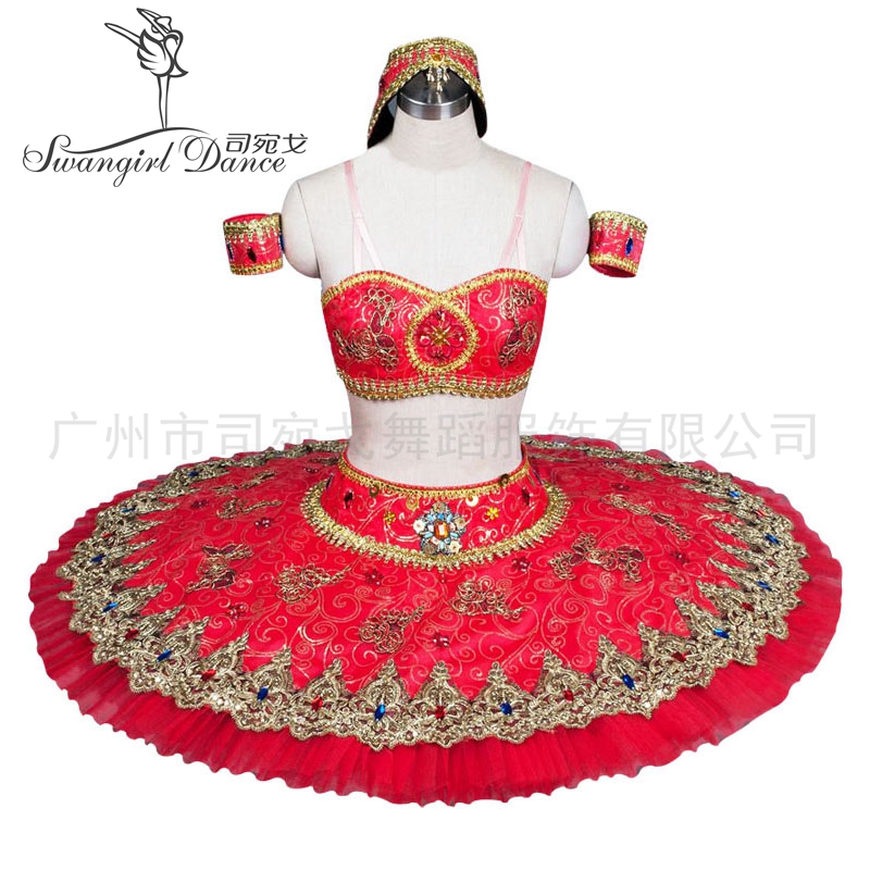 

Red Spanish Corsaire YAGP Competiton Tutu Women Professional Pancake Tutu CostumeBT8982B