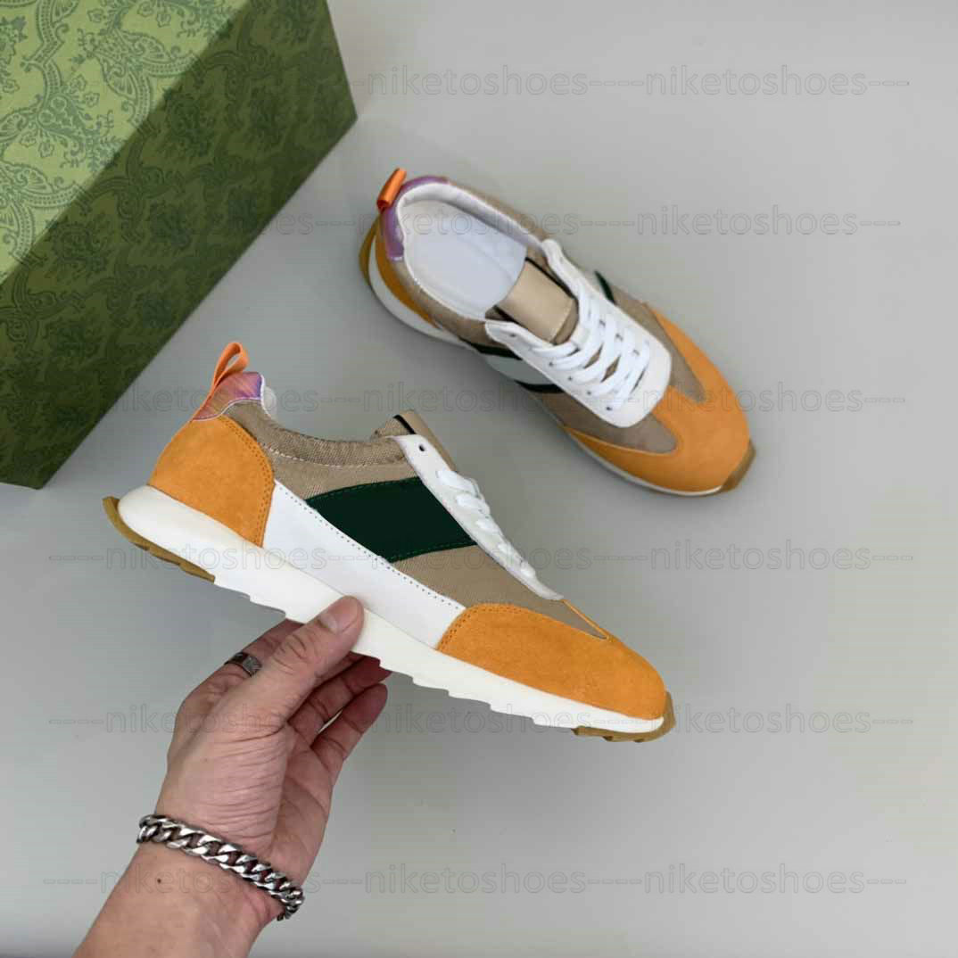 

Luxury Mens Designer Running Shoes Monograms Stripe Embroidery Platform Sneakers Man Low Lace-up Casual Sports Trainers, 01