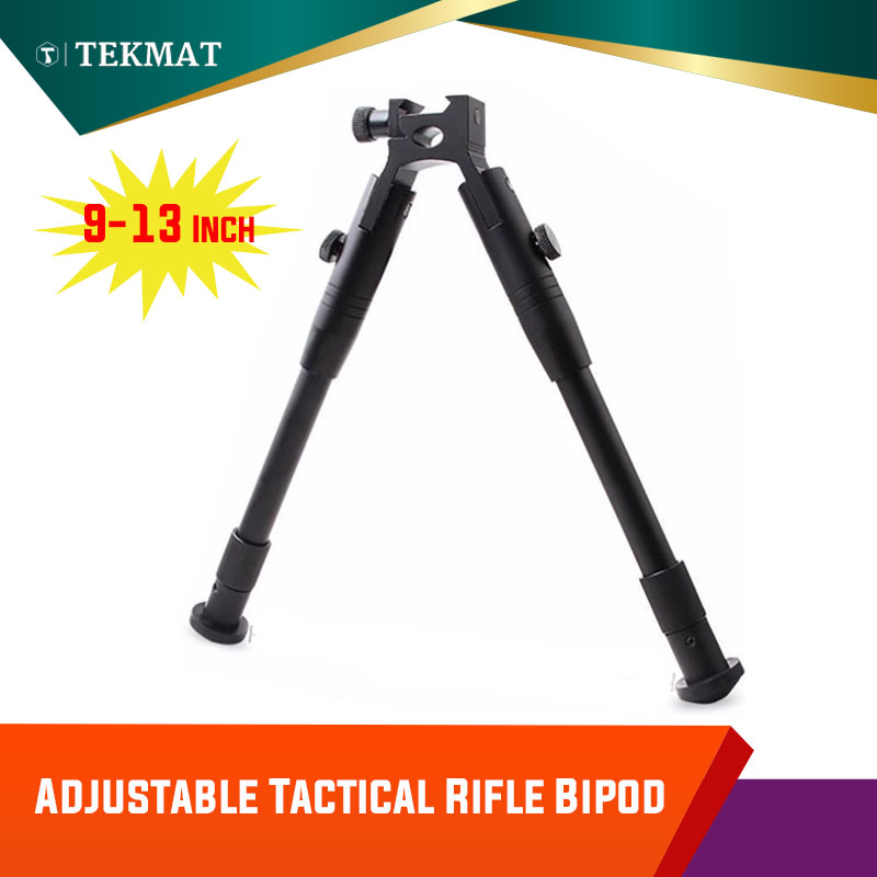 

Tekmat Bipod Adjustable Rifle Metal Bipod 9 -13 Inches Gun Stand Tactical Pivot Barrel Rail Mount Black Xhunter
