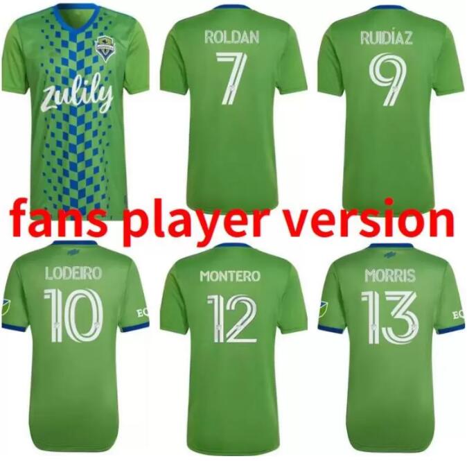 

MLS 2022 2023 Seattle Sounders SOCCER JERSEYS away 22 23 Roldan Ruidiaz Lodeiro Montero MORRIS camisetas de futbol football shirts MAILLOTS