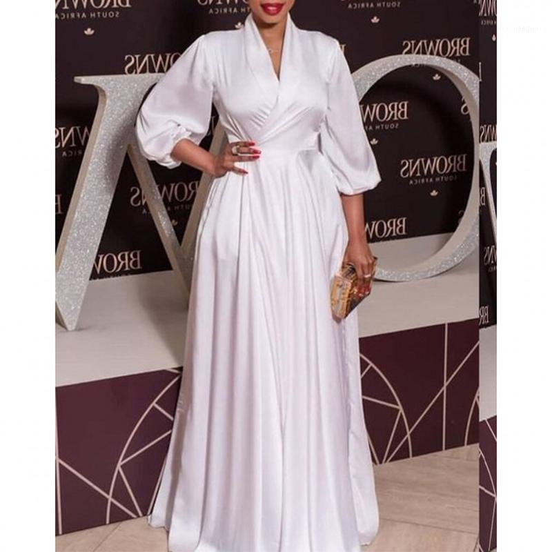 

Casual Dresses High Waist White Solid Women Long Dress Evening Party Dinner Elegant Gowns Ladies Clothing Robes Femme Green Vestido, Black