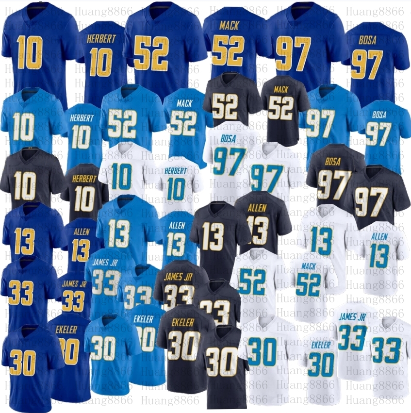 

Men football 10 Justin Herbert 52 Khalil Mack 97 Joey Bosa 27 J.C. Jackson Keenan Allen 3 Derwin James JR 30 Austin Ekeler Jersey, As