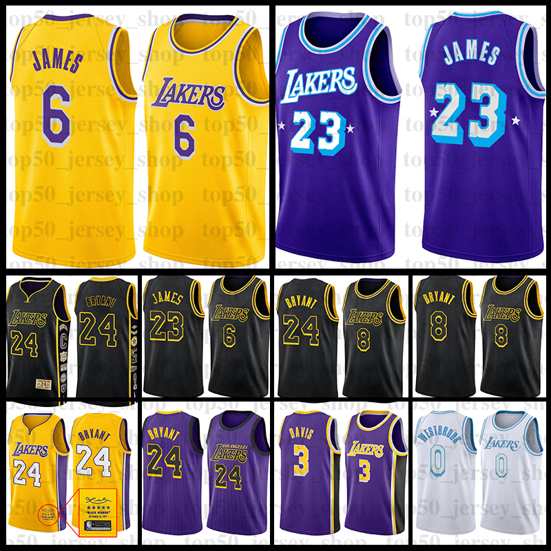 

LeBron 23 James Men Basketball Jerseys Los Russell 0 Westbrook Los 7 Anthony Angeles 3 Davis Kyle Lakeres 34 8 32 Retro Jersey Stitched S-XXL 75th 2022, Men jersey