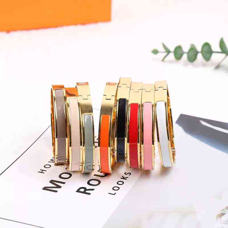 

Top Fine Bracelets Enamel Letter Bangle Colorful Fashion Woman Designer Bracelet for Man Womens Jewelry Love Jewelry 8 Color Optional with