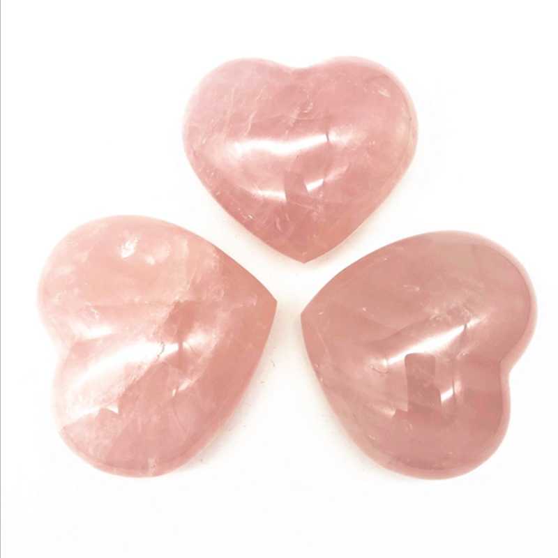 

Decorative Objects & Figurines Natural Rose Crystal Heart Shaped Quartz Stone Specimens Healing