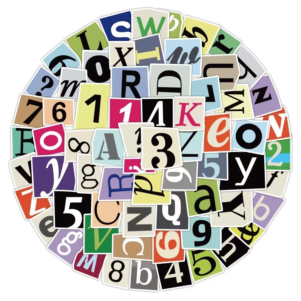 

200PCS/Set Skateboard Stickers Graffiti Alphabet number For Car Laptop iPad Bicycle Motorcycle Helmet Guitar PS4 Phone fridge Decals PVC water bottle Sticker, Multi colors