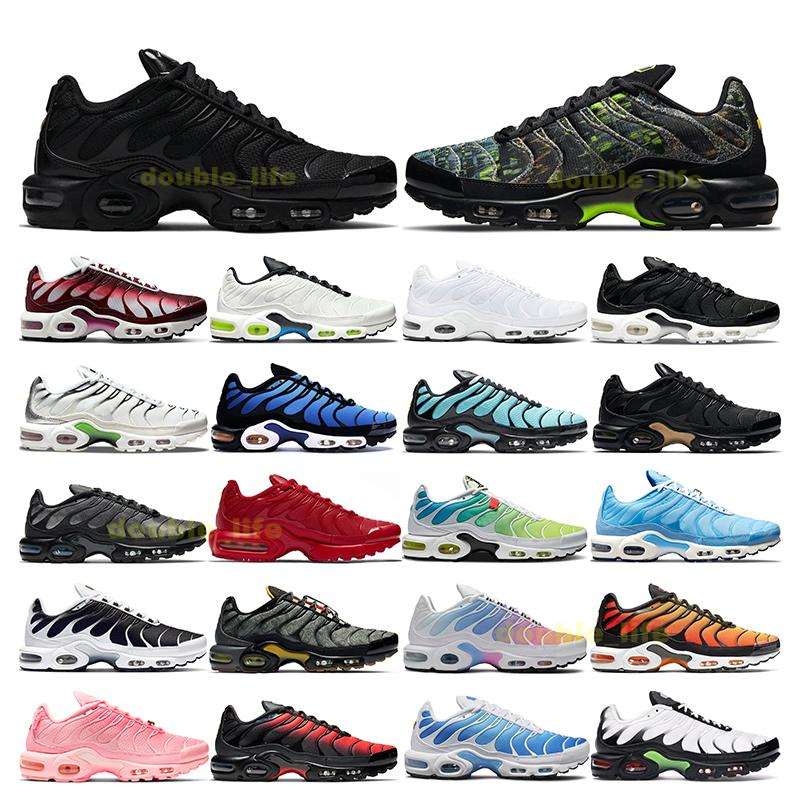 

2022 Tn Plus Running Shoes Cool Grey Men Women Black Bubblegum Yolk Cherry Neon Olive Pure Platinum Dark Blue Mens Womens Sports Trainers Sneakers, Box