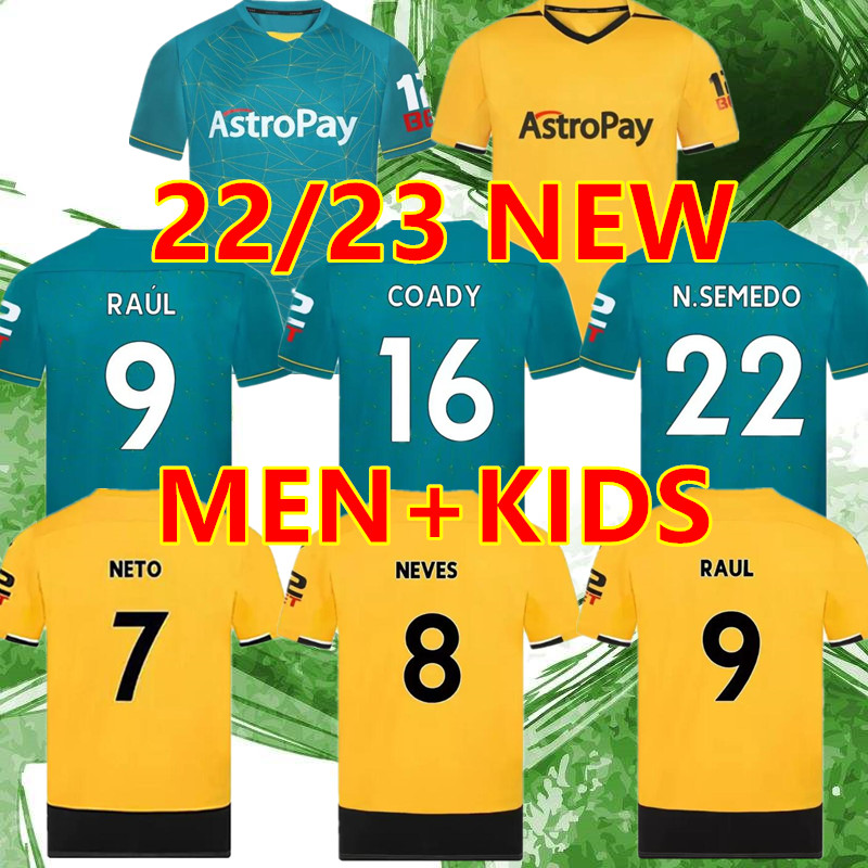 

22 23 Wolves Soccer Jerseys RAUL SEMEDO NETO NEVES TRINCAO 2022 2023 Wanderers J OTTO PODENCE GIBBS HEE CHAN Wolverhampton Football Shirts, 22 23 home kids