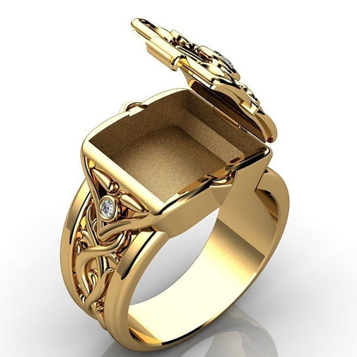 

10Pcs Hip Hop Punk Flip Cover Men's Band Rings For Wedding Party Jewelry