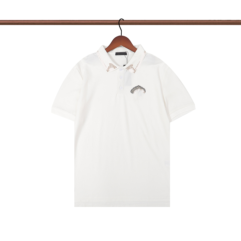 

2022 Luxury Brand Mens Designer Polo T Shirt Summer Fashion Bur Logo Berry Breathable Short-Sleeved Lapel Casual Letter High Quality Top Men's Polos#01, White