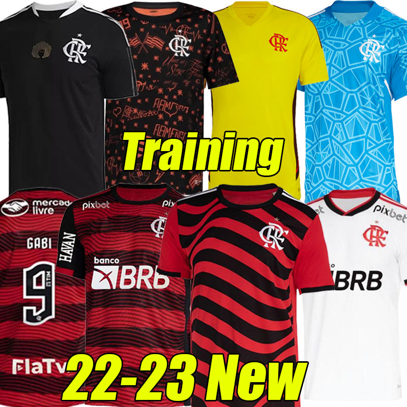 

22/23 Flamengo third soccer jerseys fans player version 2022 2023 David Luiz DIEGO E.RIBEIRO GABI football shirts Thiago Maia PEDRO DE ARRASCAETA Camisa men kids kit, 2022 training yellow