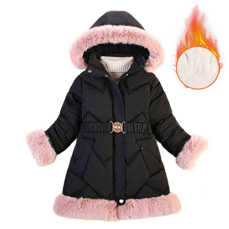 

Lzh Children Outerwear Jacket For Girls Parka Teens Winter Thick Cotton Long Down Jacket For Children Hooded Clothing 6 8 10 Year J220718, Red
