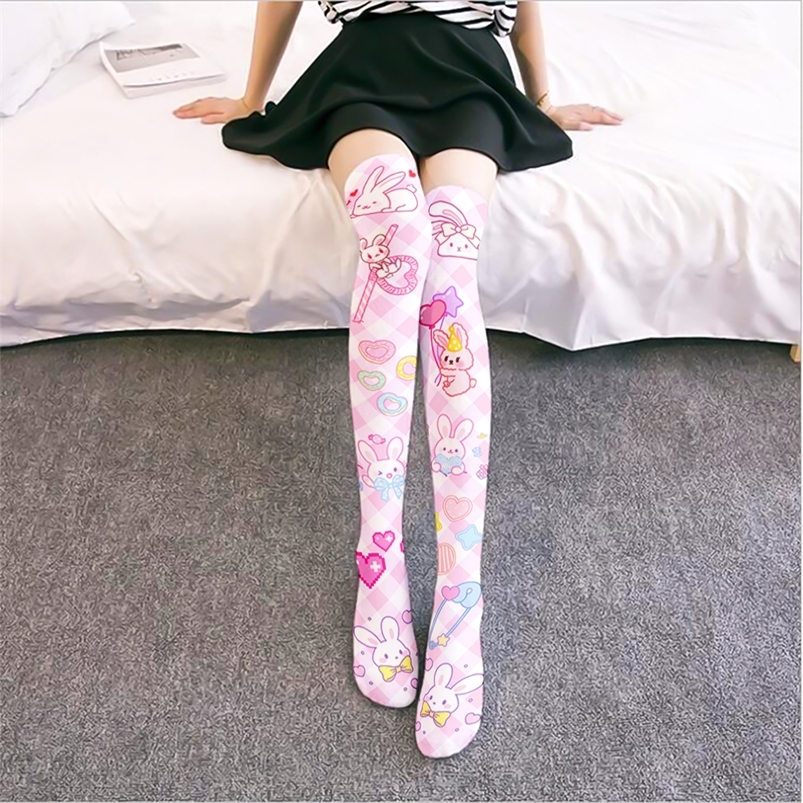 

Cute Over The Knee Cartoon Cat Paw Print Lady Sexy Long Tube Thigh Stockings Girl ita Cosplay 220613, Style1