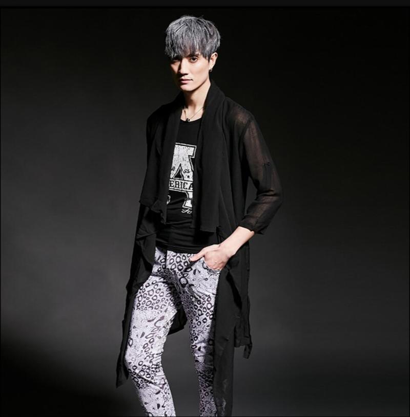 

Men's Casual Shirts Tide Men Shawl Shirt Men's Sunscreen Hairstylist Transparent Long Section Three Quarter Singer Stage CostumesMen's, Black