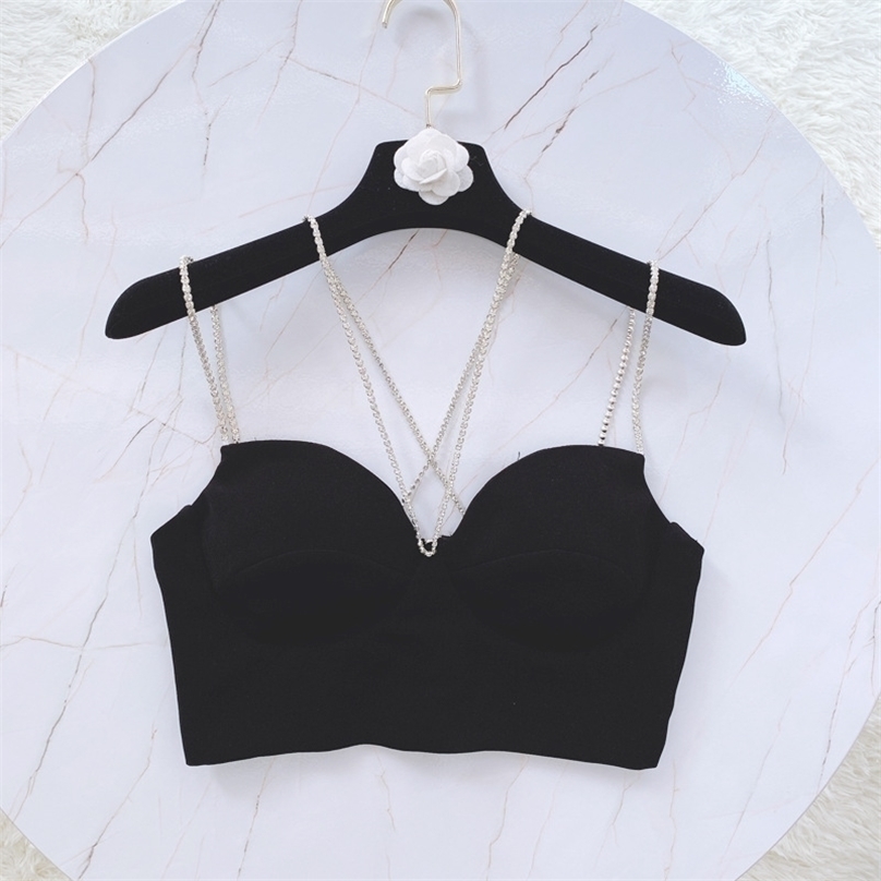 

Women Sexy Black Tank Tops Strap Top Female Summer Camis 220318