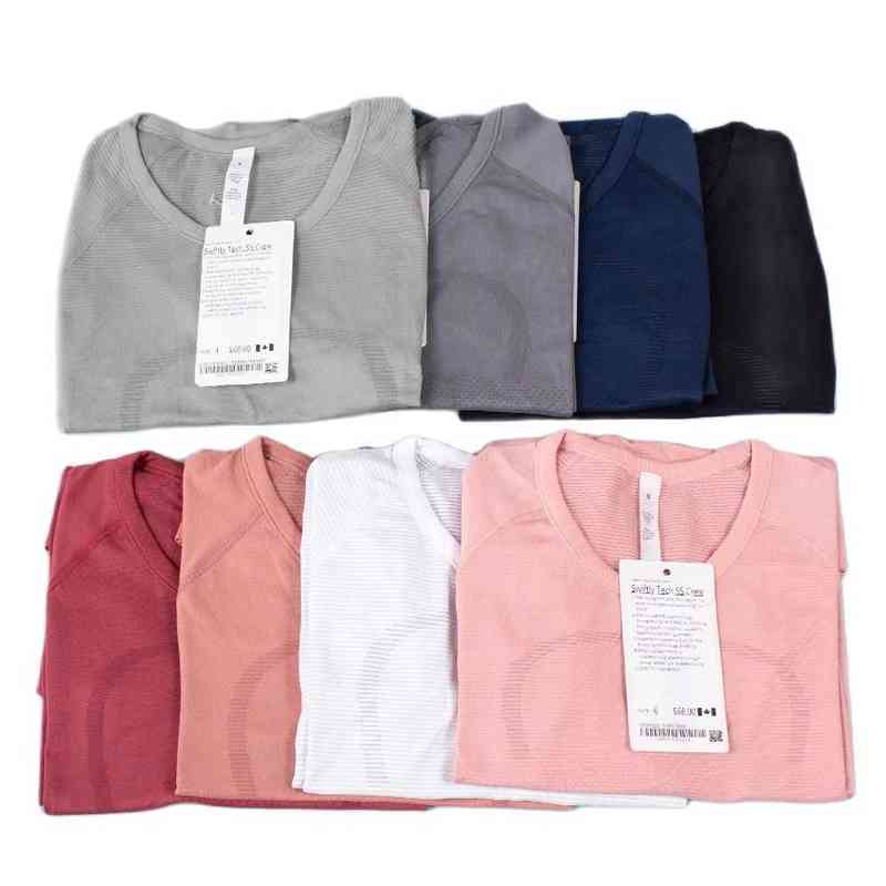 

luWomen's Sports Long Sleeve T-Shirt Yoga Wear Swiftly Women Breathe Shirts Quick-drying Long Sleeve High Elastic Fabric, Medium grey