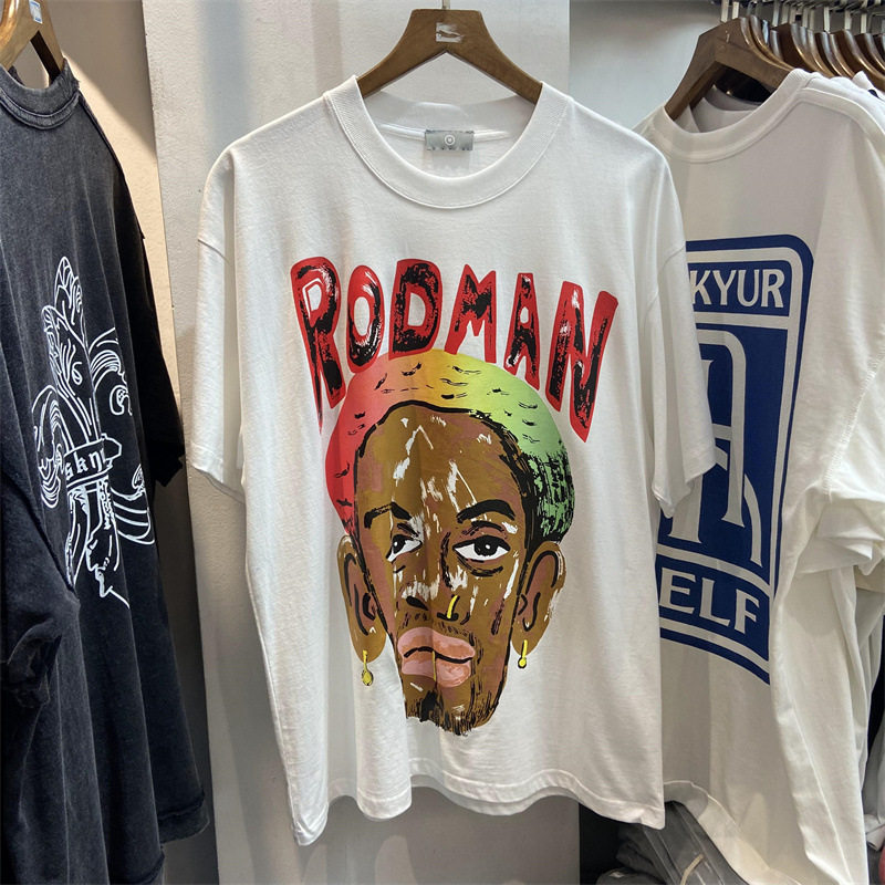 

Men's Plus Tees Print T-Shirt Hip Hop High Street Short Sleeve Black White T Shirt