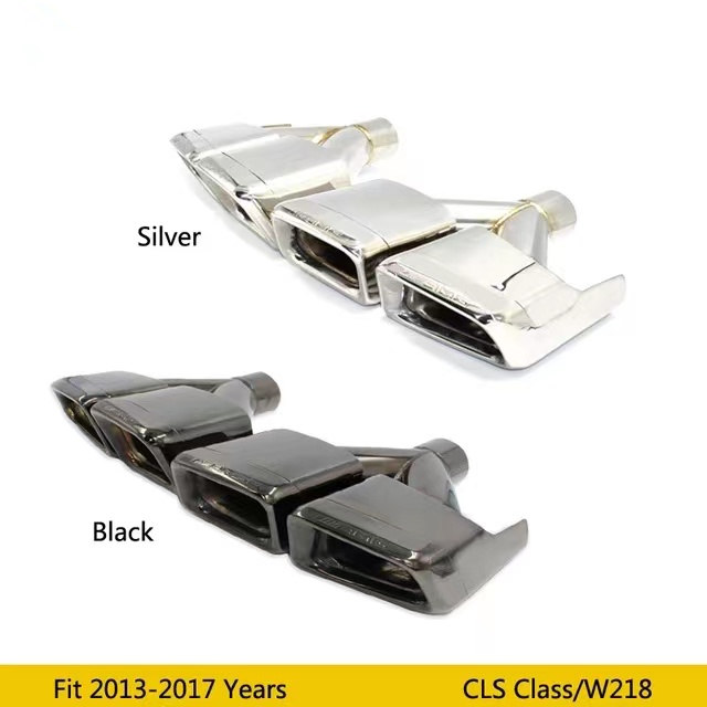 

Pair Y Style Stainless Steel Exhaust Muffler Tips For BENZ CLS W218 AMG Style Rear Bumper Tail Pipe Car Accessories