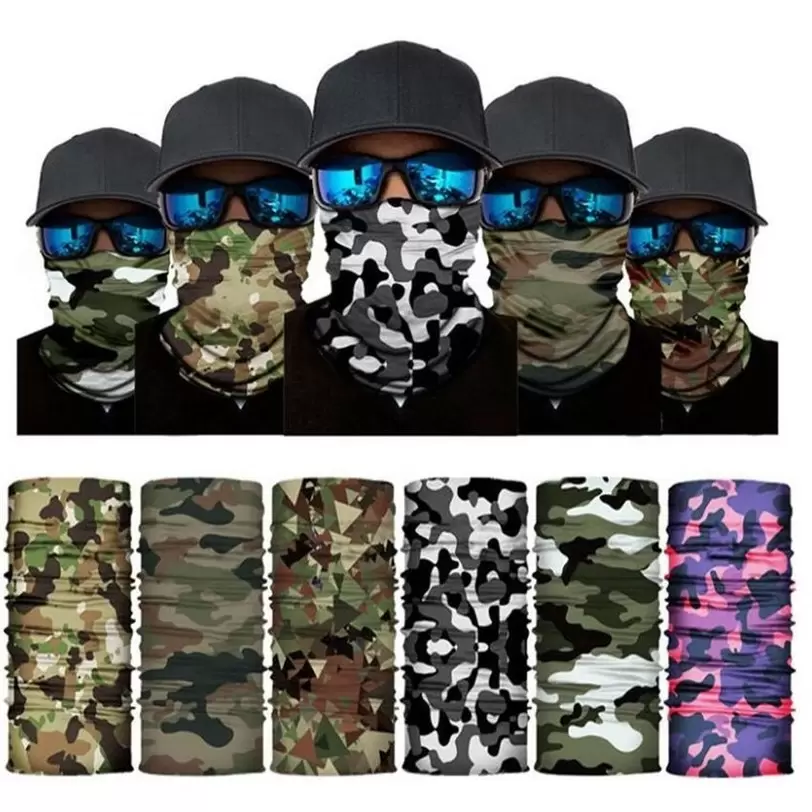 

Outdoor Seamless Magic Scarf Ski Camo Half Face Mask Bandana Neck Warmer headband Turban Cycling Mask