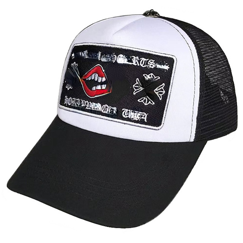 

Latest Colors Wave Cap Letter Embroidery Bend Fashion Caps Male Hip Hop Travel Visor Mesh Punk Baseball Hats, As pic