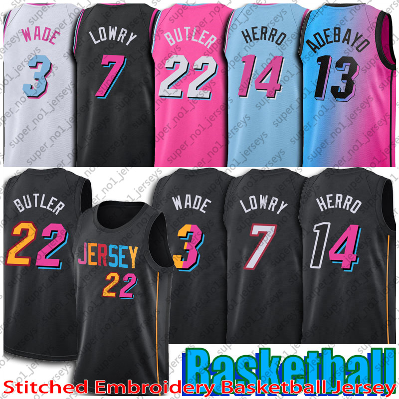 Maillot de basket-ball pour hommes Jimmy Butler Dwayne Dwyane Wade Tyler Herro Hommes Kyle Lowry Bam Adebayo Robinson 429