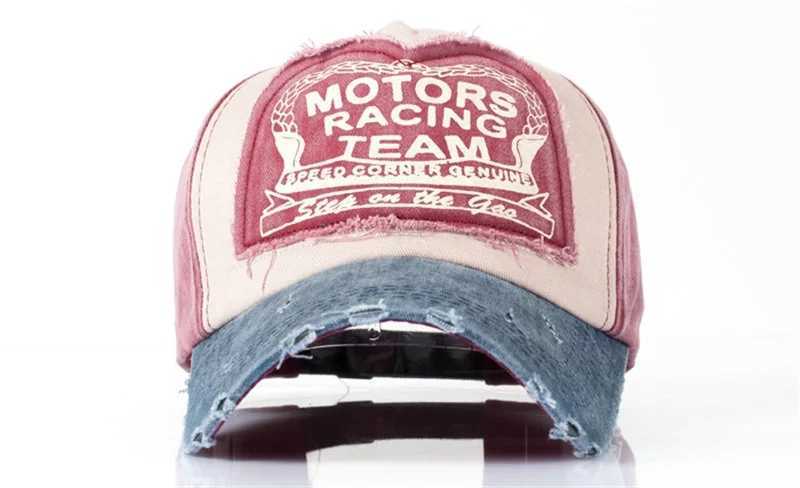 

High Quality Racing Motors Wash Cap Racing Team Snapback Caps Hats Outdoor Sports Casual Vintage Baseball Cap Summer Hat, Black