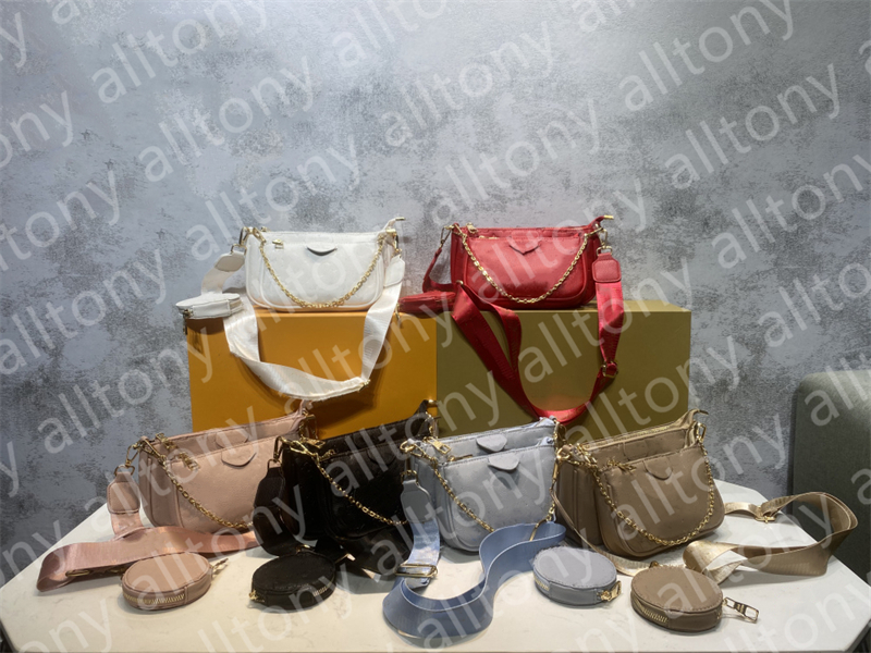 High Quality Multi Pochette Accessoires Bags Wallet Shoulder 3 Piece Set Cross Body Messenger Handbag Women Flower 3pcs Designer bag