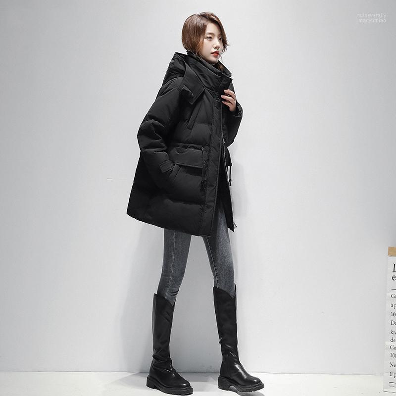 

Women' Down & Parkas Jackets Women 2022 Thick Korean Style Fashion Slim Parka Coat Stand-Collar Hooded Solid Straight Winter Guin22, Beige