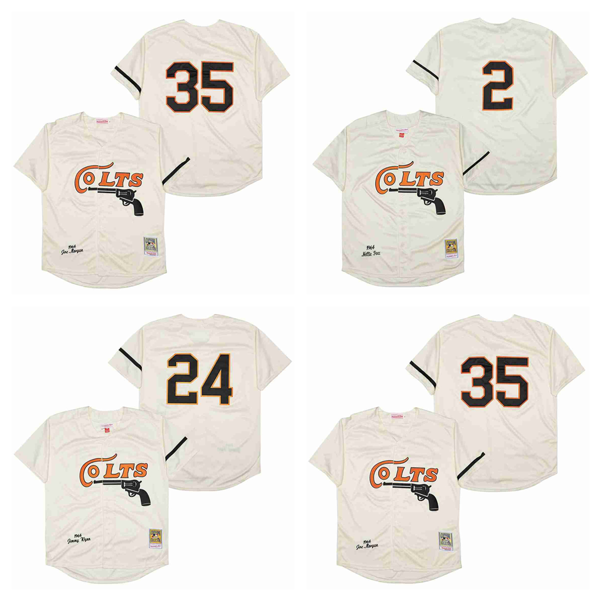 

Movie Baseball Jerseys Colts 2 Joe Morgan #35 #11 Stitched Cream Jersey Mens S-XXXL, As picture