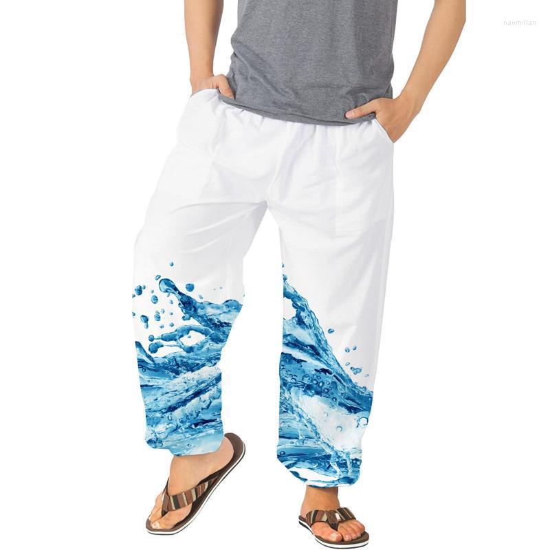 

Men's Pants Mens Casual Versatile All Print Loose Fashion Beach Pocket Trousers MensMen's Naom22, Grey