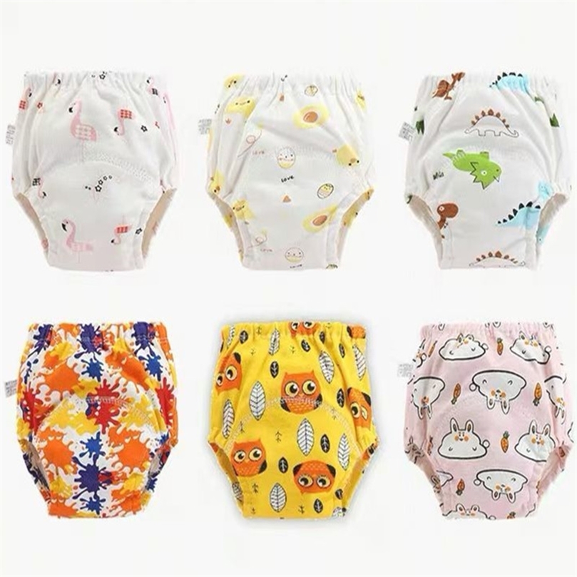 

4pcLot Baby Cotton Training Pants Panties Waterproof Cloth Diapers Reusable Toolder Nappies Diaper Baby Underwear 220816, Mix mix