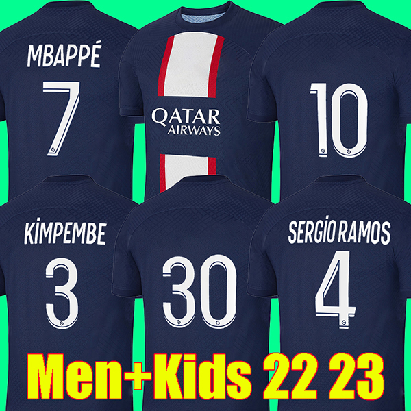

22 23 maillots de foot MBAPPE SERGIO RAMOS 4th soccer jersey ICARDI PSGs top thailand 2022 2023 football shirt HAKIMI WIJNALDUM Camiseta futbol men kids, 21 22 third