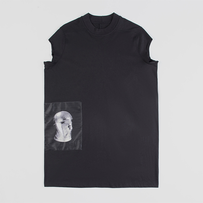 

Rick High Street Classic Vest Oversized Mens Womens Designers T-Shirts Loose Tees Cotton Owens Man  Casual Shirt Shorts Sleeve Clothes, White