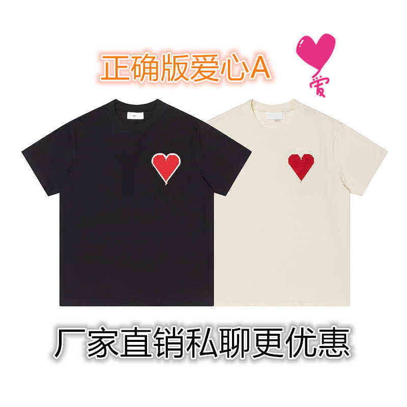 

Designerfrench Brand Fashion Classic Embroidery High Quality Same Big Love Pure Cotton Short Sleeve T-shirt for Men and Women, This item does not ship