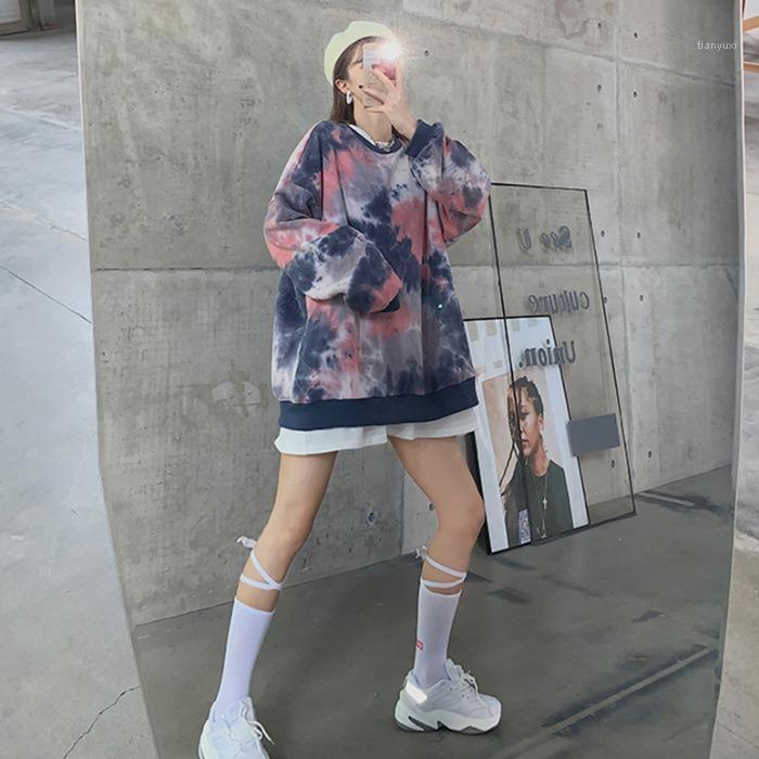 

Hong Kong Style Women's Clothing Loose O-neck Hoodies Autumn Winter Oversized Long Sleeve Sweatshirts Hipster Pullovers &, Picture color