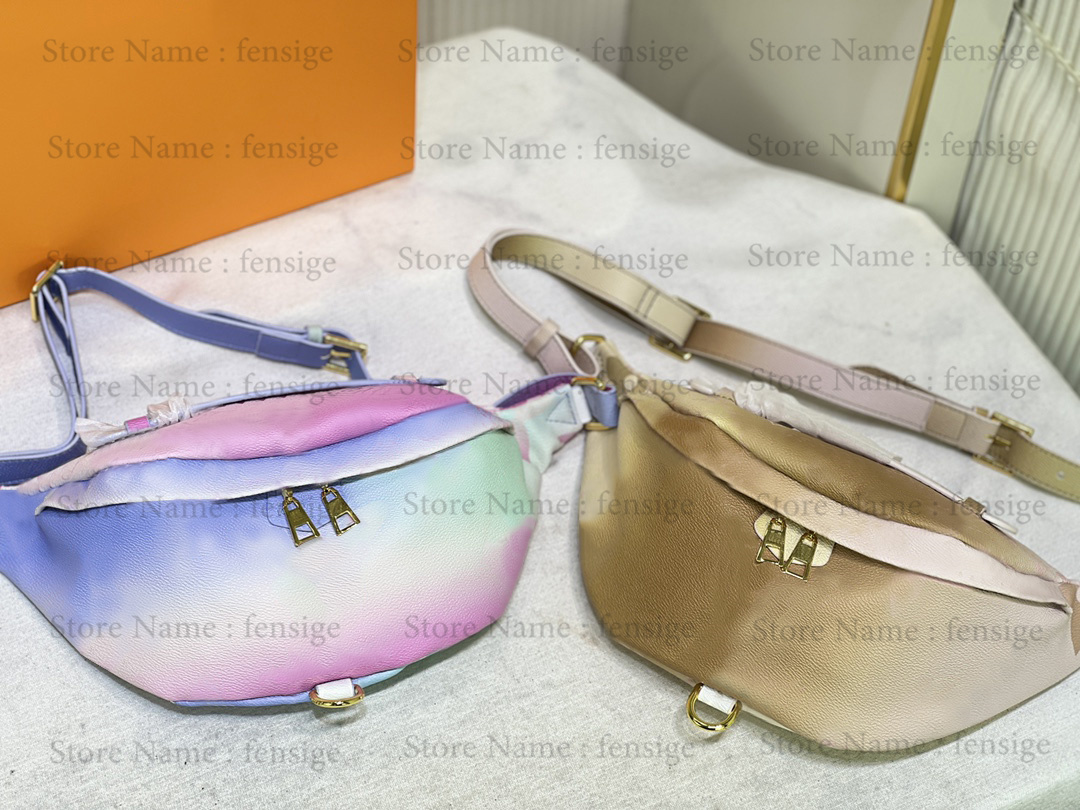 

43644 Sunrise Pastel Monograms Bumbag Women Bags CrossBody Leather Shoulder Bag Lady Tote Sunset Kaki Handbags Designer Handbag